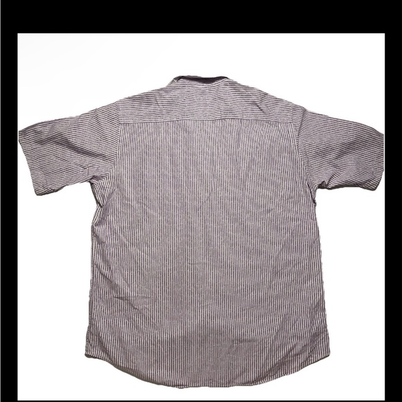 Bugatchi Uomo Mens Short Sleeve Striped Button Front Cotton Shirt Size L - Picture 2 of 7